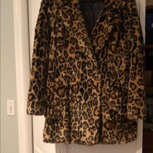 Trina Turk Leopard Print Pea Coat
